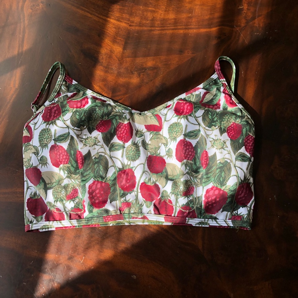 Kortni Jeane Raspberries V’d Crop Size Medium